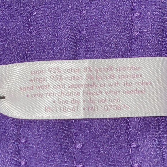 42C CACIQUE Cotton Blend Wired Purple Supportive Bra with Adjustable Straps - Picture 3 of 4